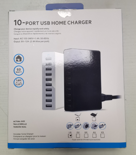 10-port charger with 10 extra batteries