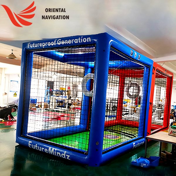 split inflatable field for Dutch schools