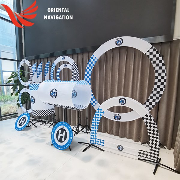 Watson Tech Center’s Go-To: Oriental Navigation’s Blue-White Flying Loops Kit B Obstacle Course