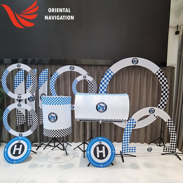 Watson Tech Center’s Go-To: Oriental Navigation’s Blue-White Flying Loops Kit B Obstacle Course